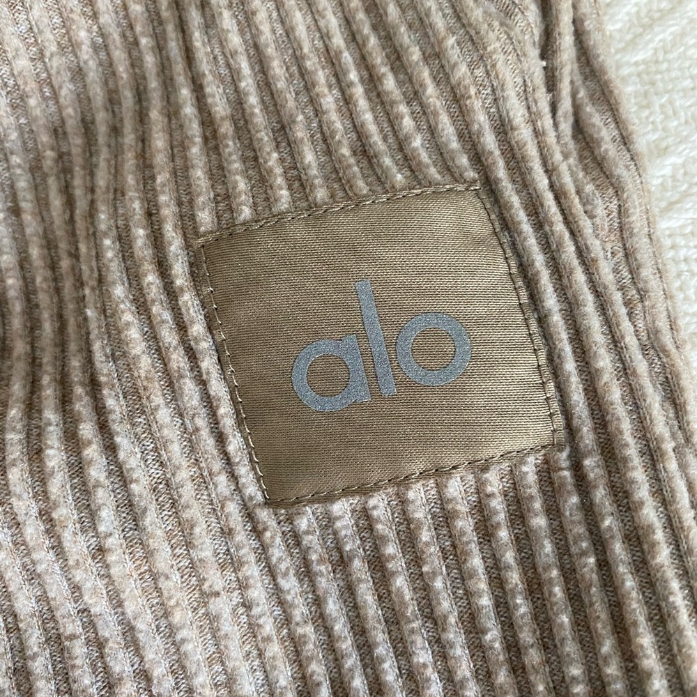 ALO yoga 2 piece set Muse hoodie and joggers in Gravel Heather tan size XS - Picture 10 of 11